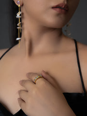 jewelry - berserk - Abstract Pearl Double String Danglers