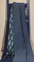 handcrafted mashroo single quilt with filler - indigo & asopalav