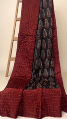 handcrafted mashroo single quilt with filler - ebony & asopalav