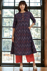 kalidar kurta - plum passion & salmon hues