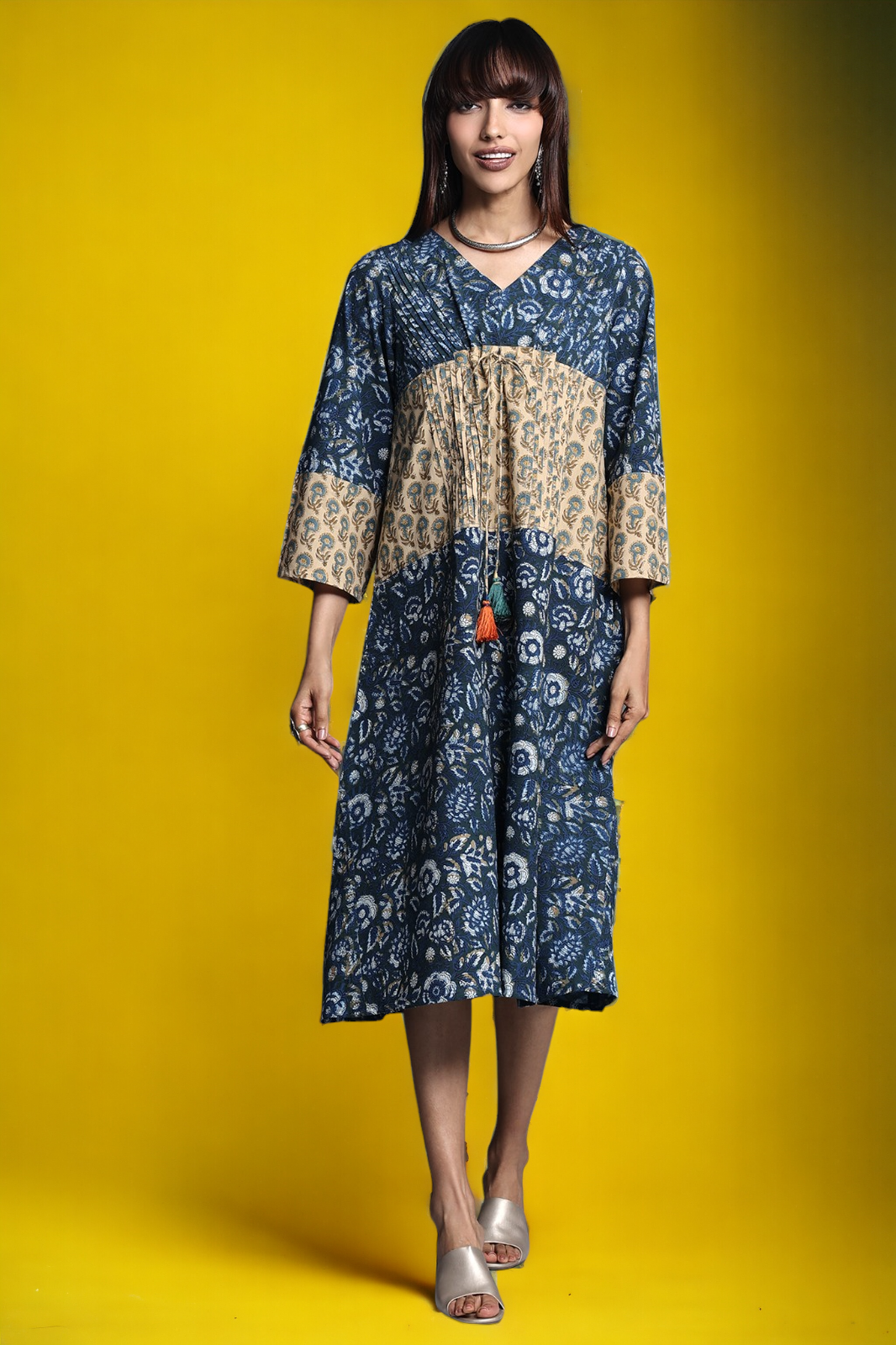 kimono kaftan dress - ocean dance & sunflower meadows