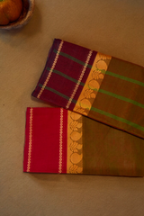 chettinad cotton saree - dhoop chaav & ganga jamuna border