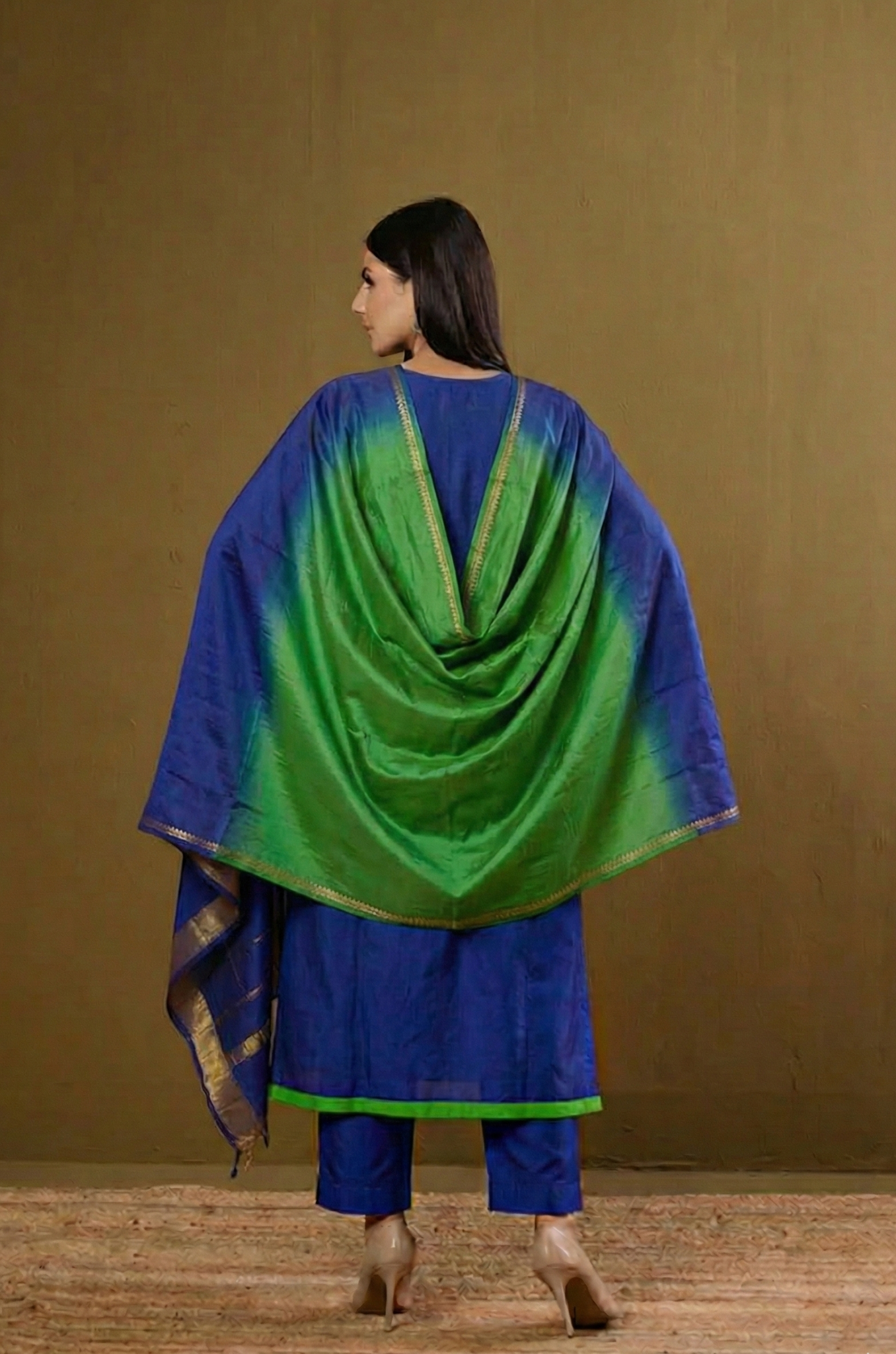 Lime Lagoon Tie-Up Cotton Angrakha Kurta