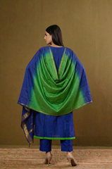Lime Lagoon Tie-Up Cotton Angrakha Kurta