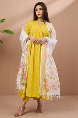 hand-painted kota dupatta - pink roses & leaves