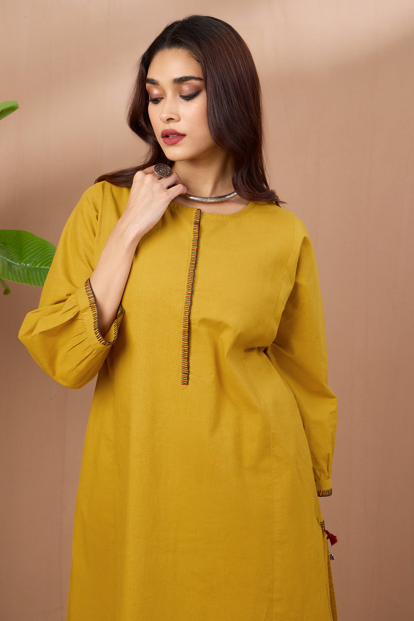 Dijon Yellow Cotton Co-ord Set (set of 2)