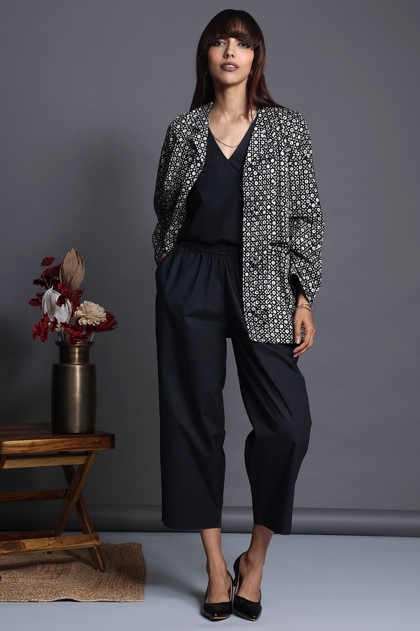 blazer - shadow speckle & charcoal pixels