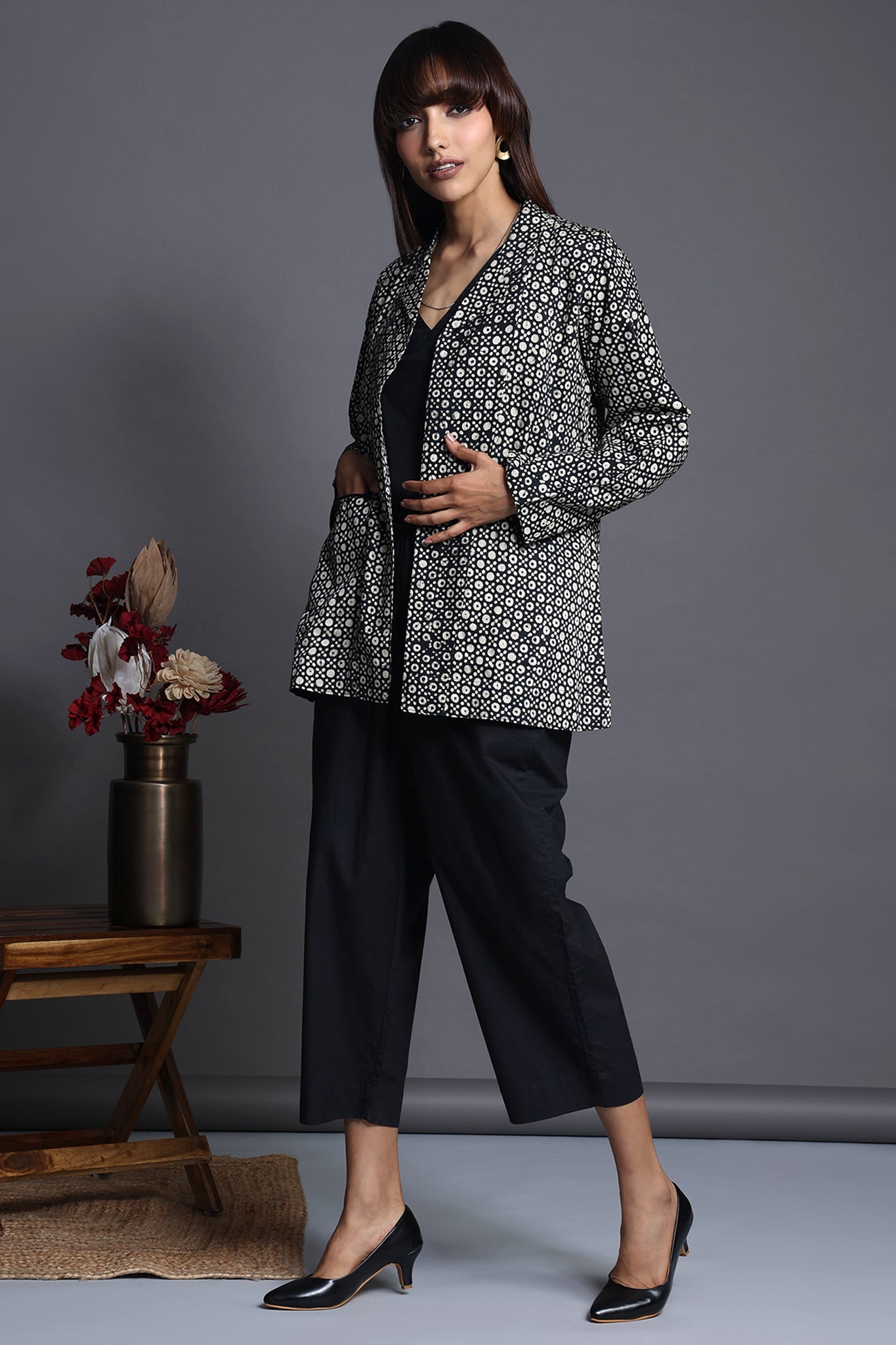 blazer - shadow speckle & charcoal pixels