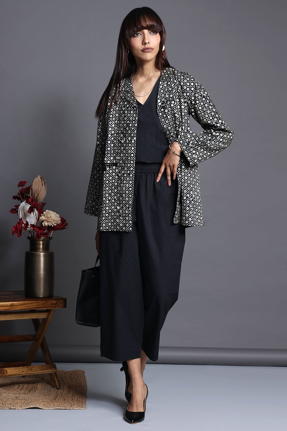 blazer - shadow speckle & charcoal pixels