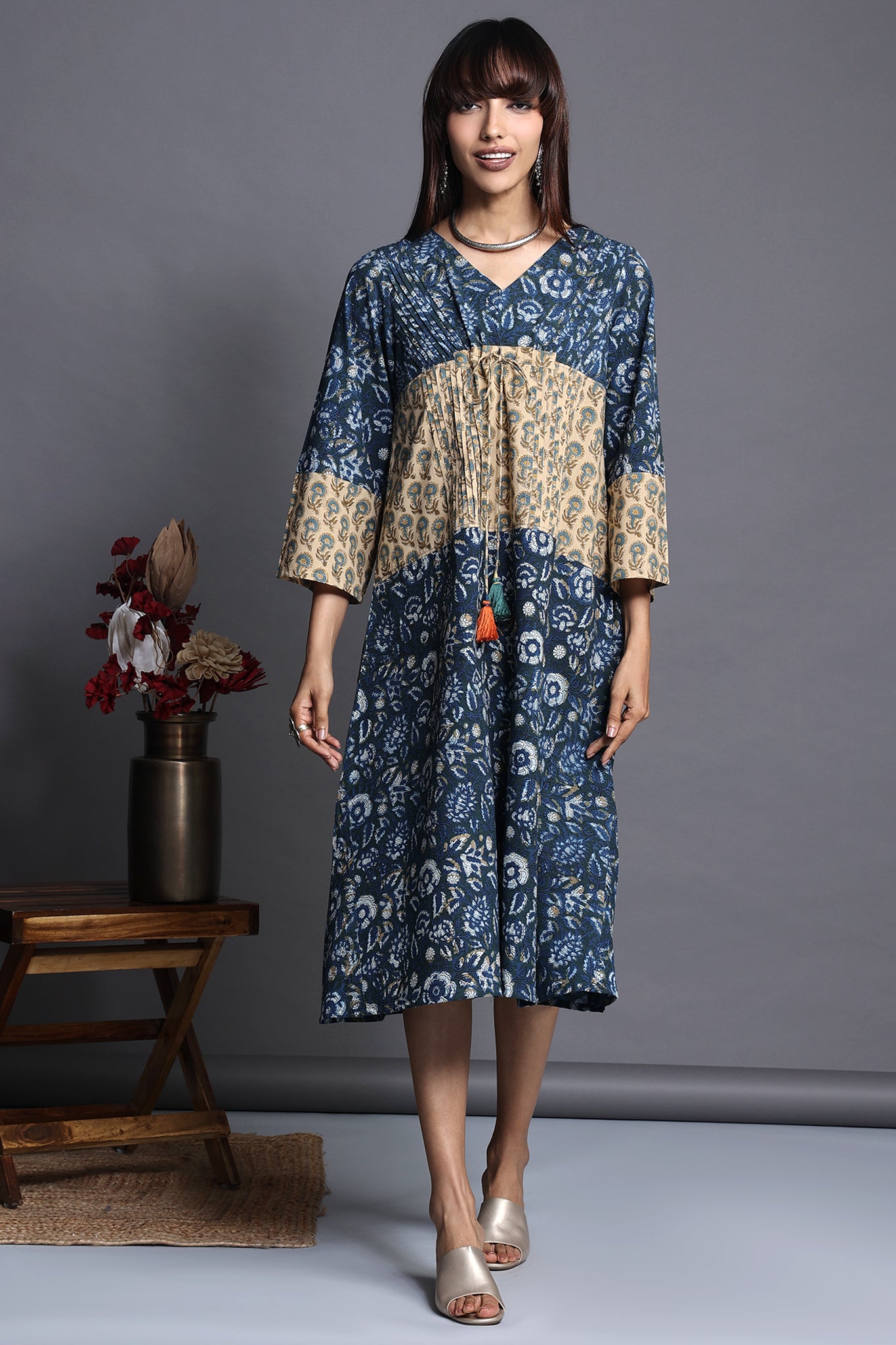 kimono kaftan dress - ocean dance & sunflower meadows