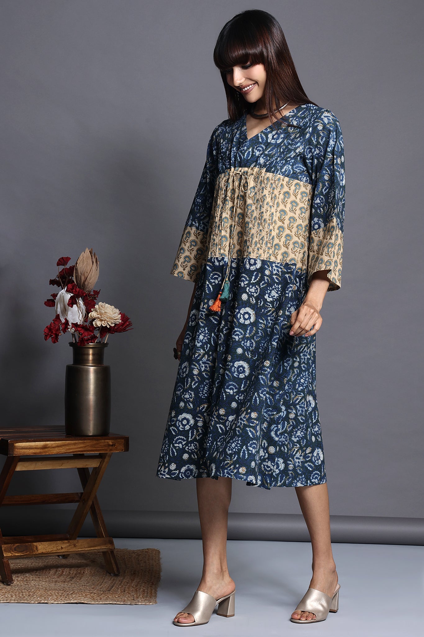 kimono kaftan dress - ocean dance & sunflower meadows