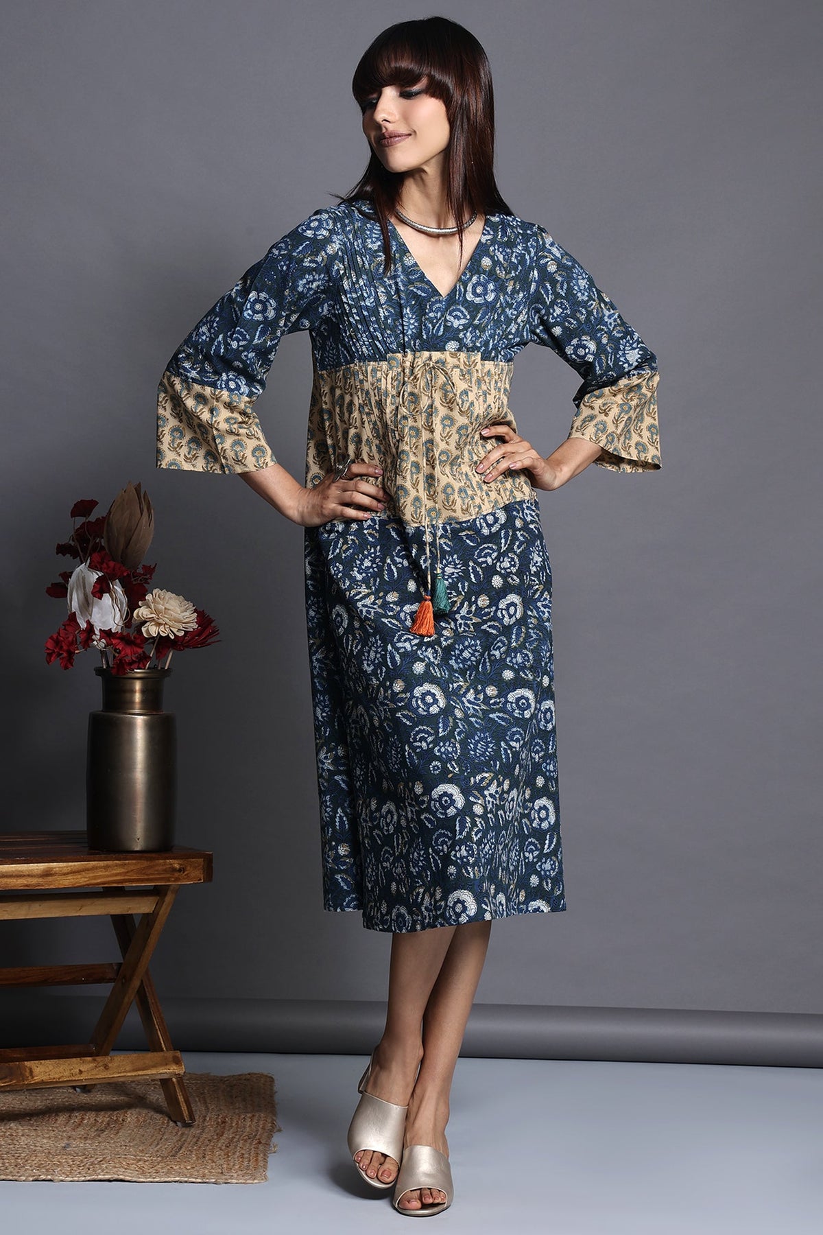 kimono kaftan dress - ocean dance & sunflower meadows