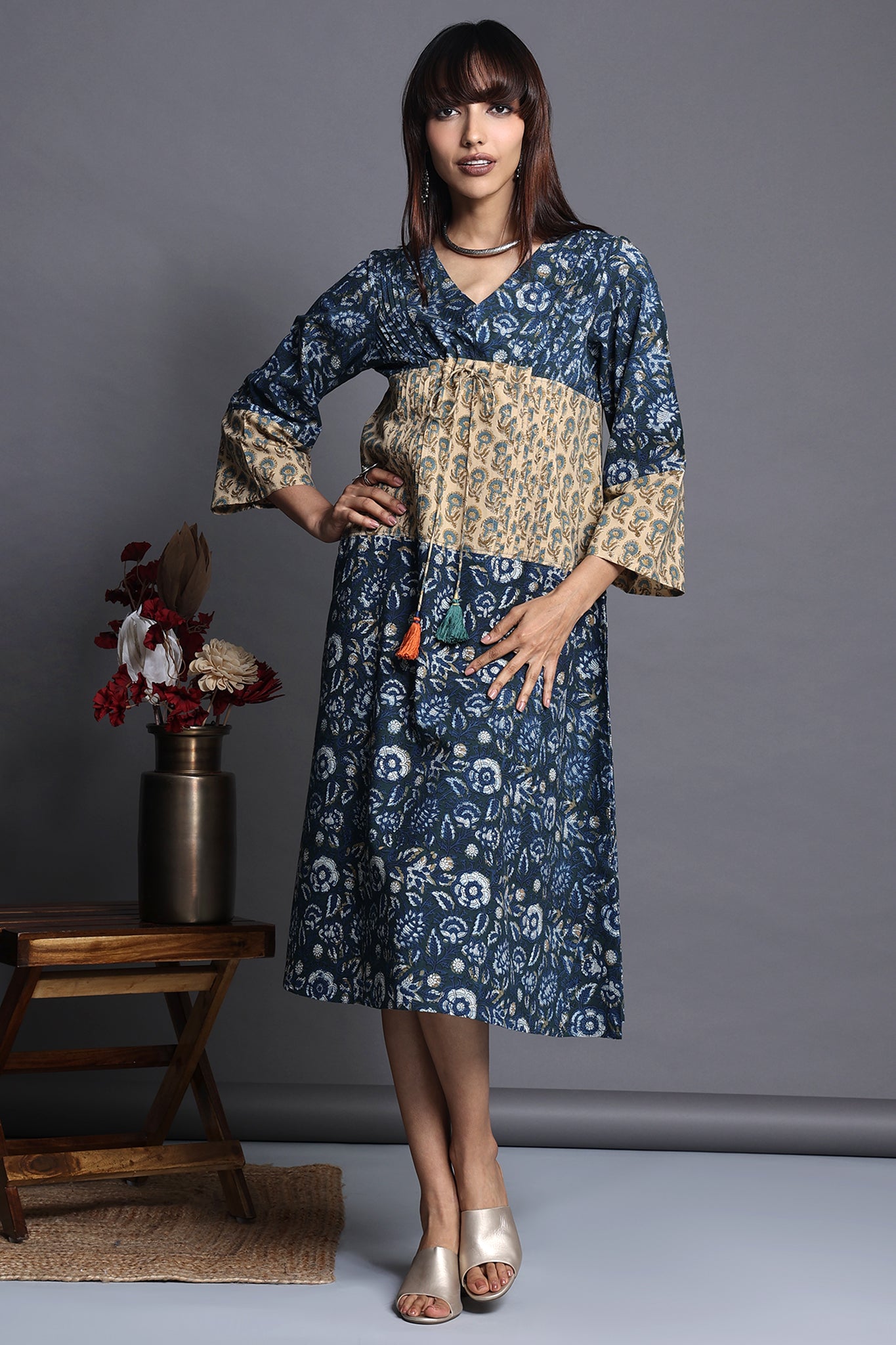kimono kaftan dress - ocean dance & sunflower meadows