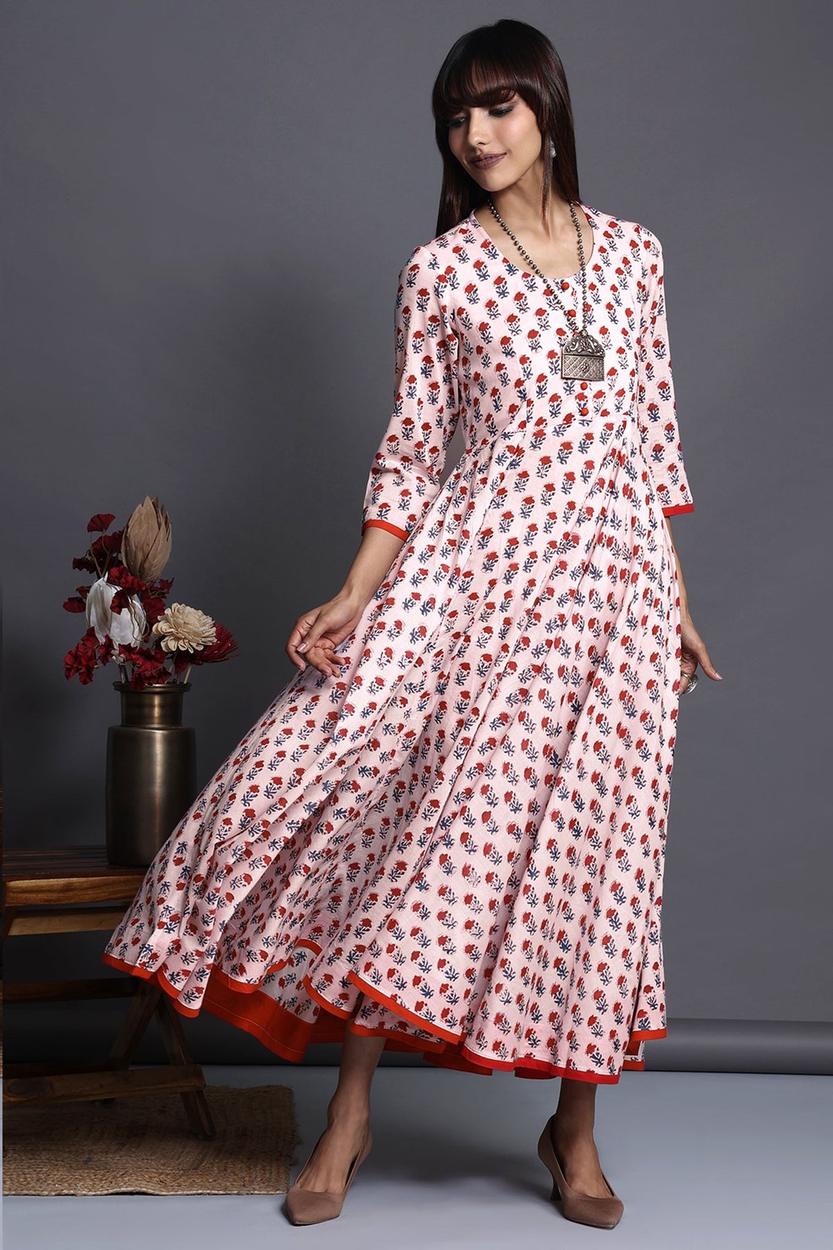 long swirl dress - luminous rose & dawn delight