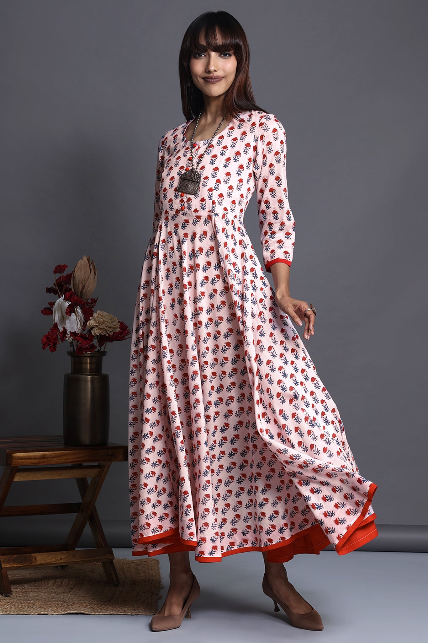 long swirl dress - luminous rose & dawn delight