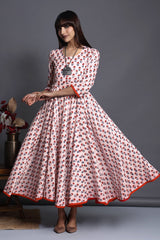long swirl dress - luminous rose & dawn delight