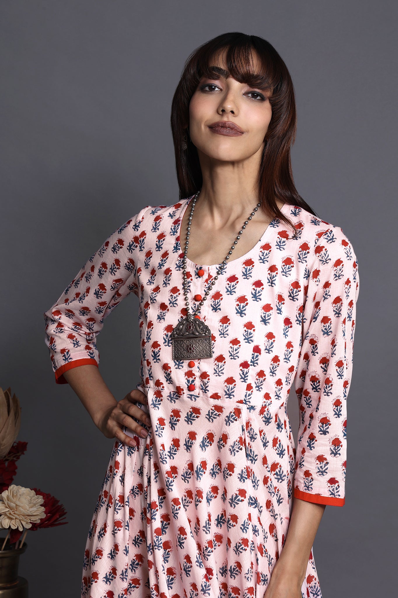 long swirl dress - luminous rose & dawn delight
