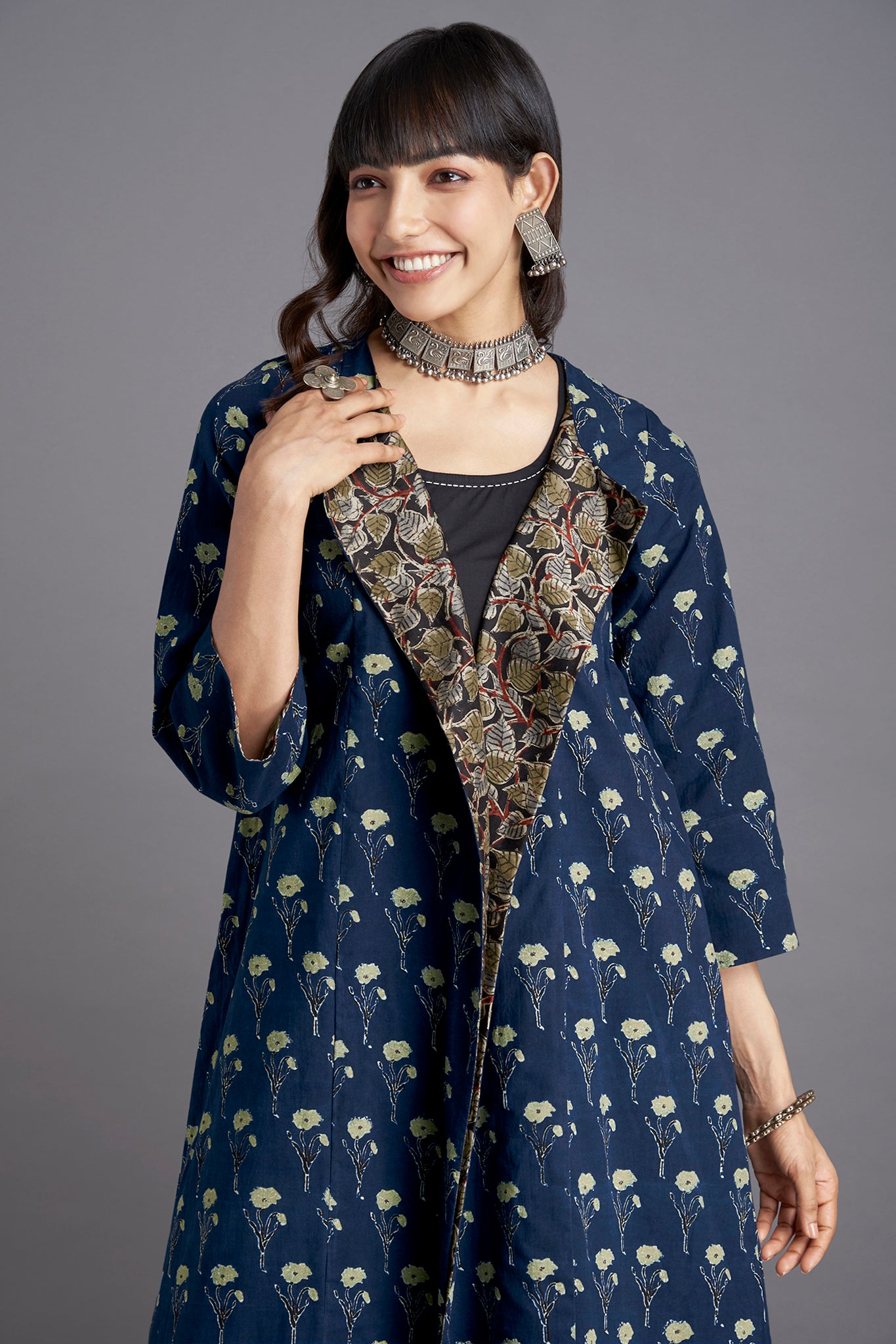 front lapel jacket - mighty ocean & divine tuberoses