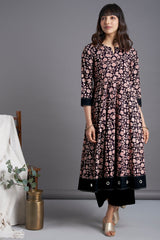 a-line dress - radiant ebony & tendrils