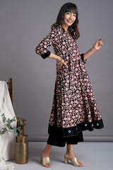 a-line dress - radiant ebony & tendrils