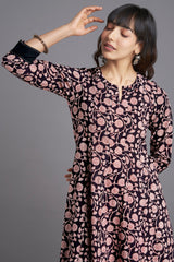a-line dress - radiant ebony & tendrils