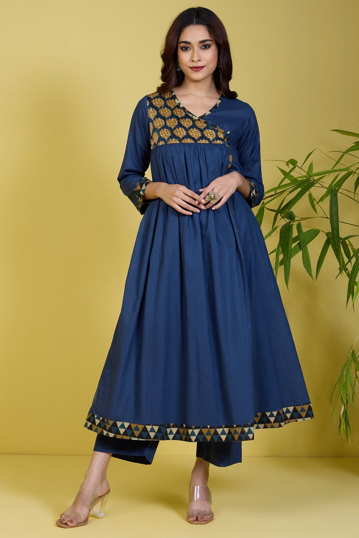 angrakha indigo with gathers sapphire abyss