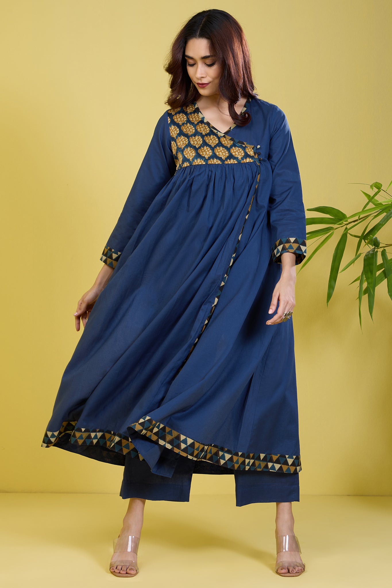 angrakha indigo with gathers sapphire abyss