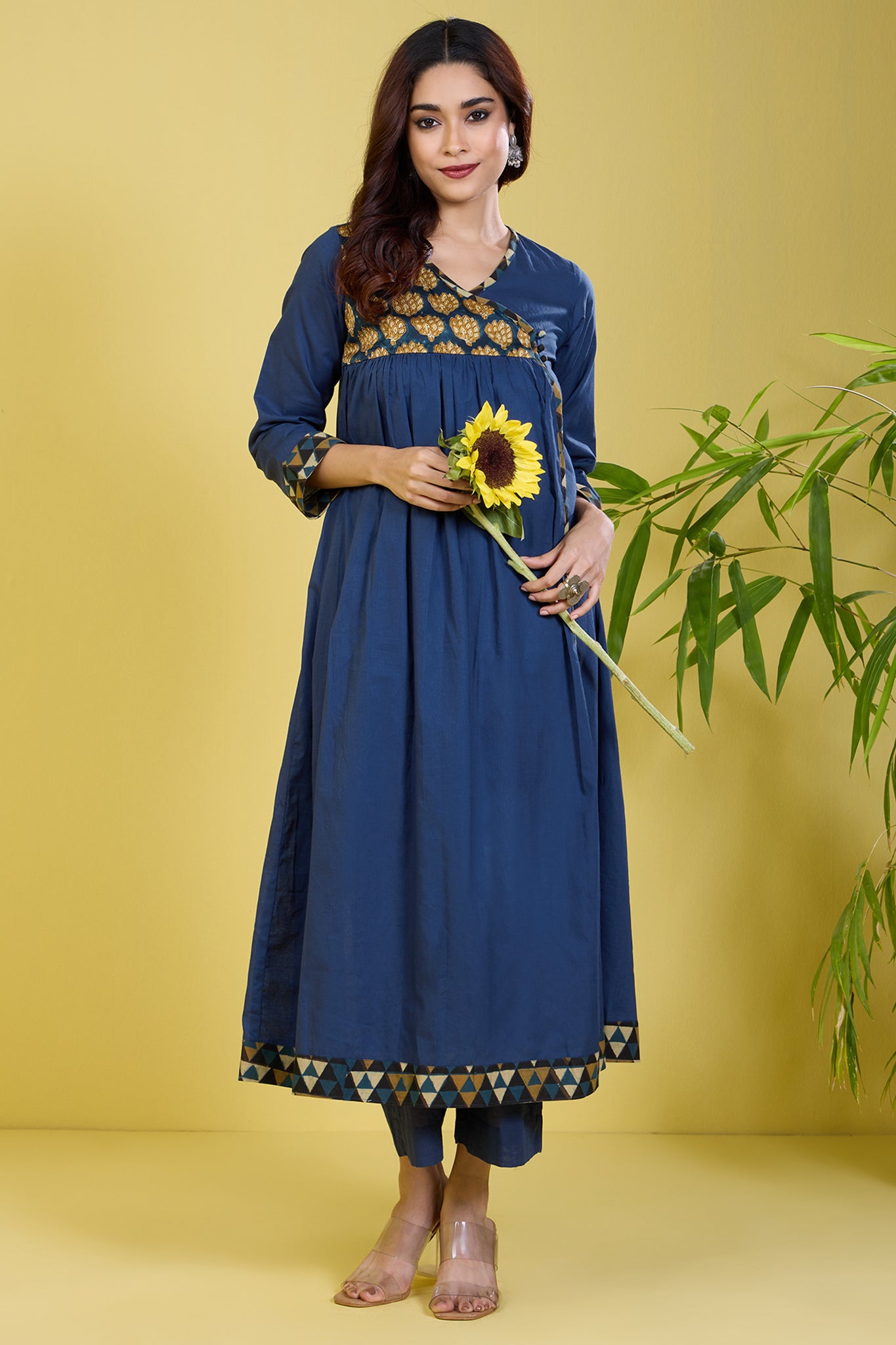 angrakha indigo with gathers sapphire abyss