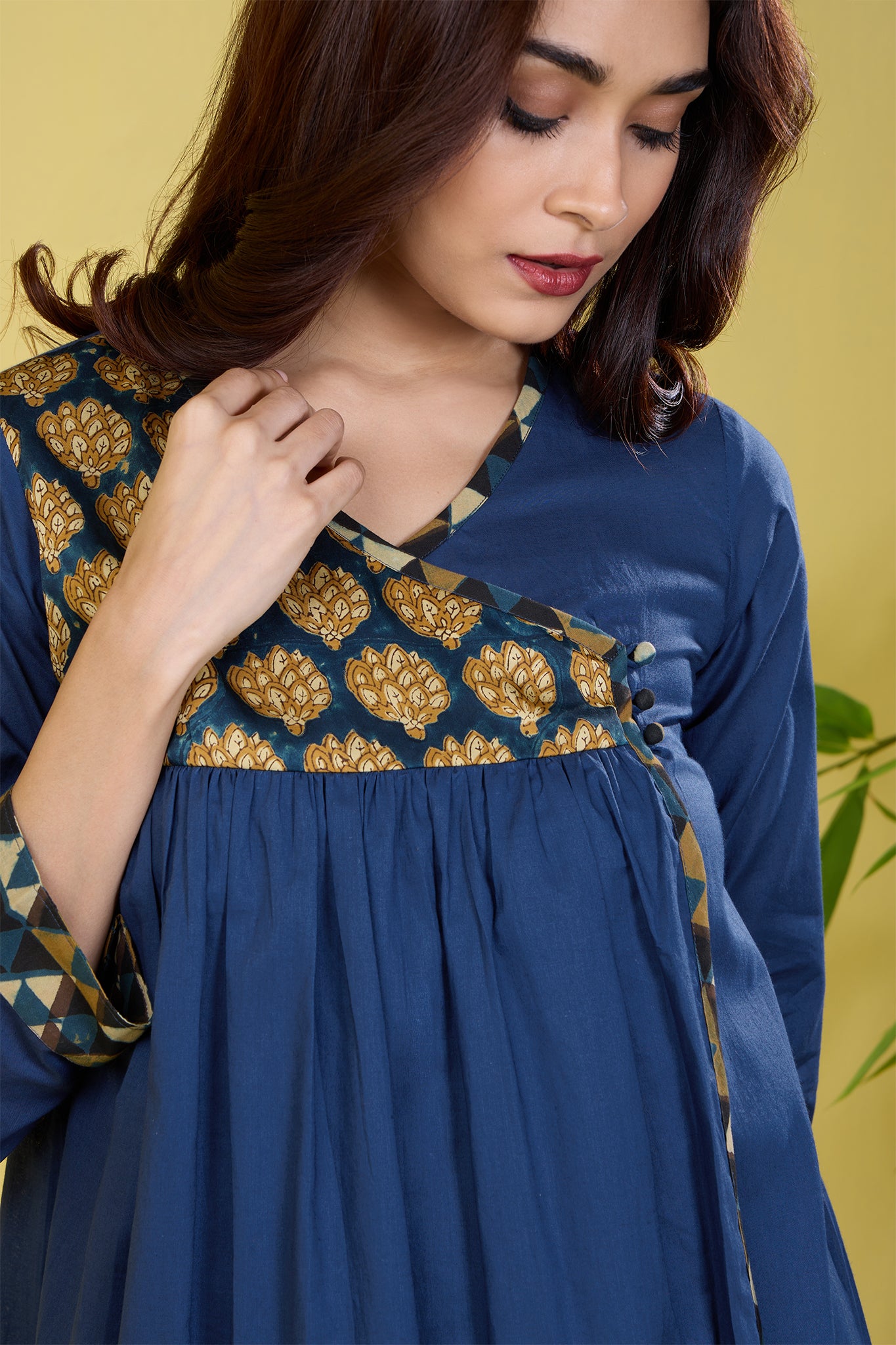 angrakha indigo with gathers sapphire abyss