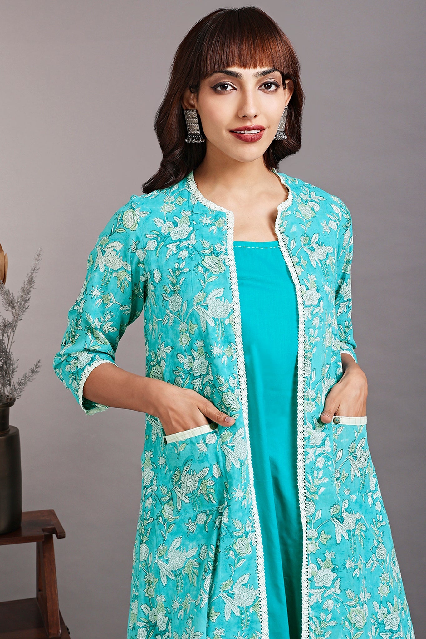 ensemble - jacket + dress - botanical tint & perennial blooms