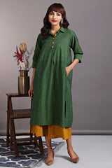 long shirt dress - emerald lake & tangerine sun