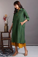long shirt dress - emerald lake & tangerine sun