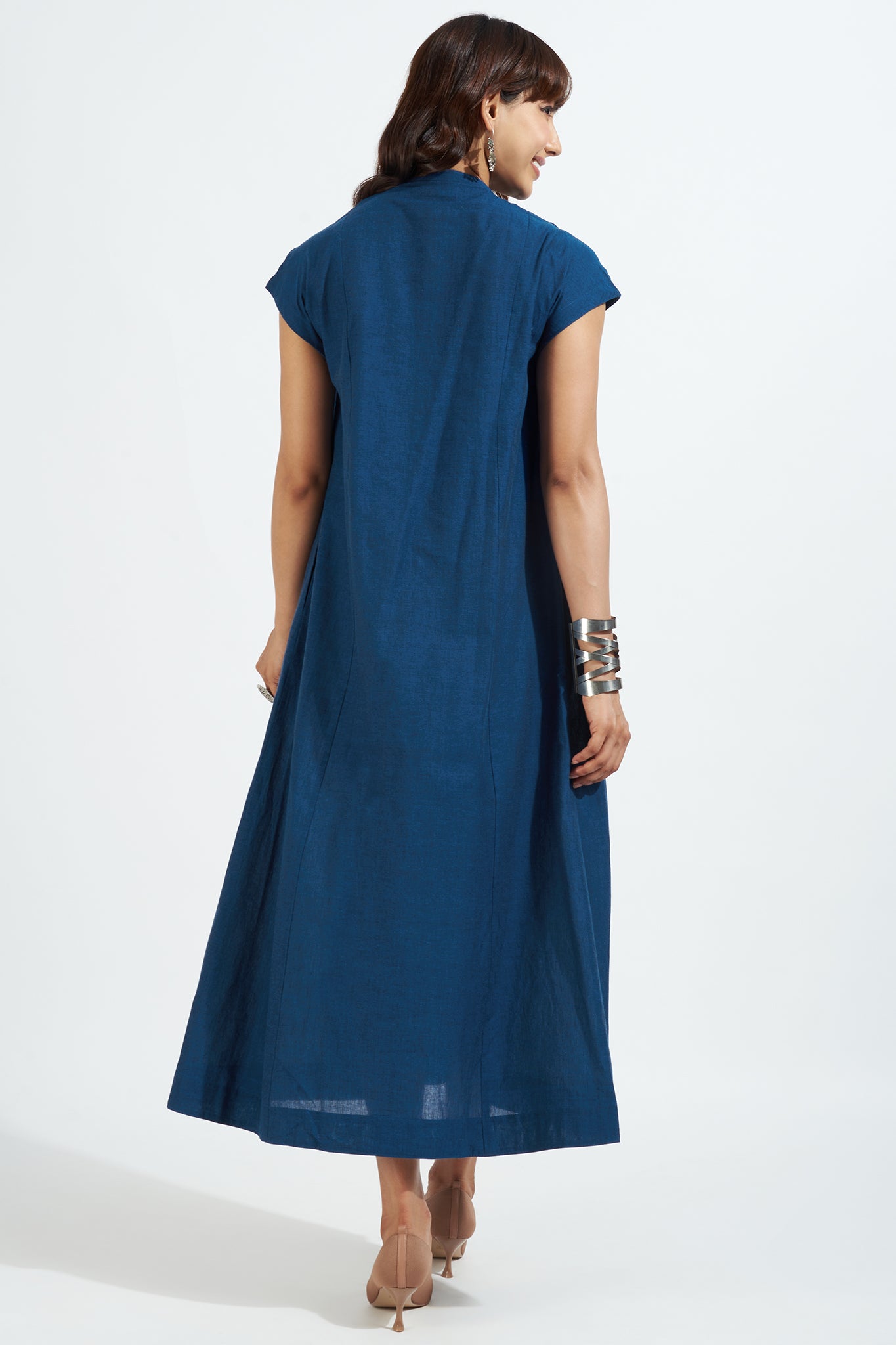 button down pintuck dress - dreaming in sapphire