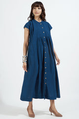 button down pintuck dress - dreaming in sapphire