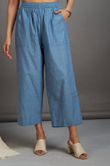 Comfort fit cotton pants - Denim blue south cotton