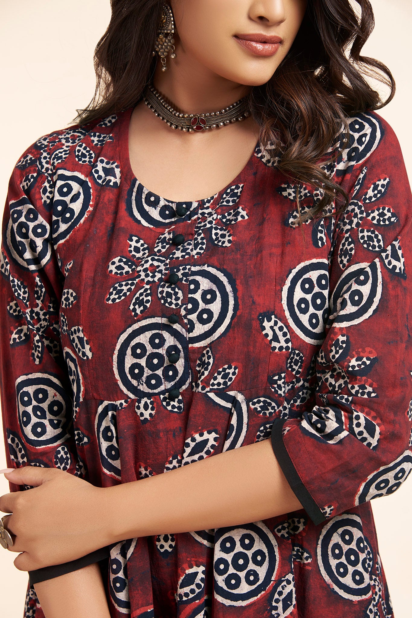long swirl dress - splendid madder & persian garden