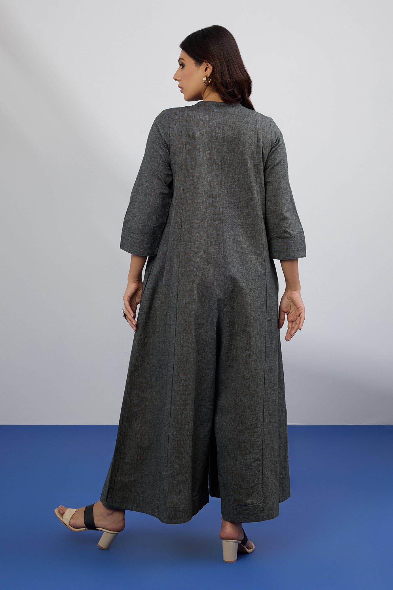 Ash & Flame Applique Jumpsuit with Pockets & Sleeves