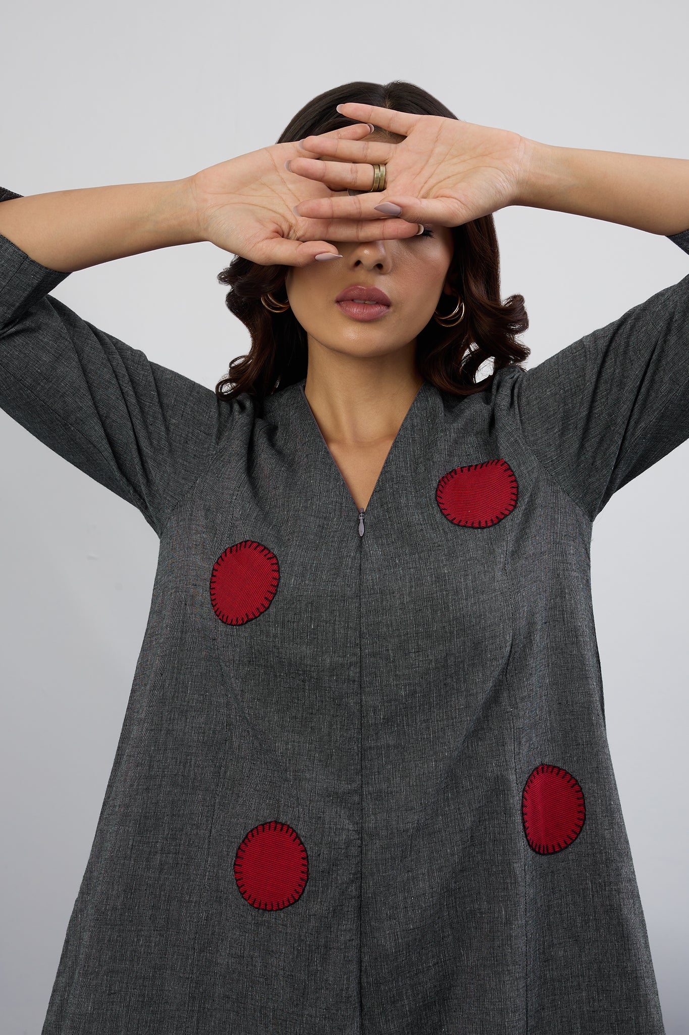 Ash & Flame Applique Jumpsuit with Pockets & Sleeves