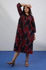 Bold Chevron Long Shirt Dress With Slit