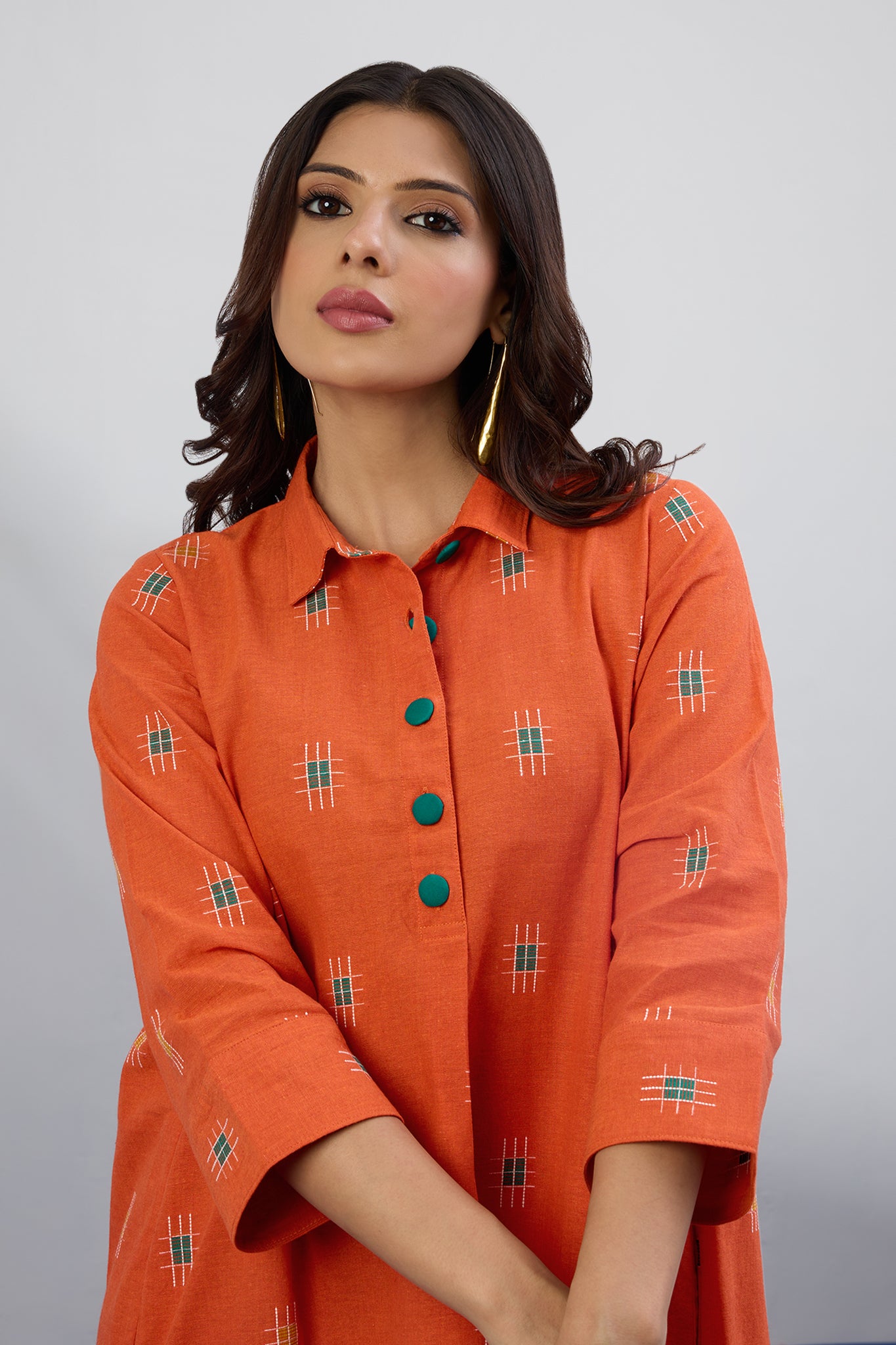 Marigold Muse Long Shirt Dress With Slit