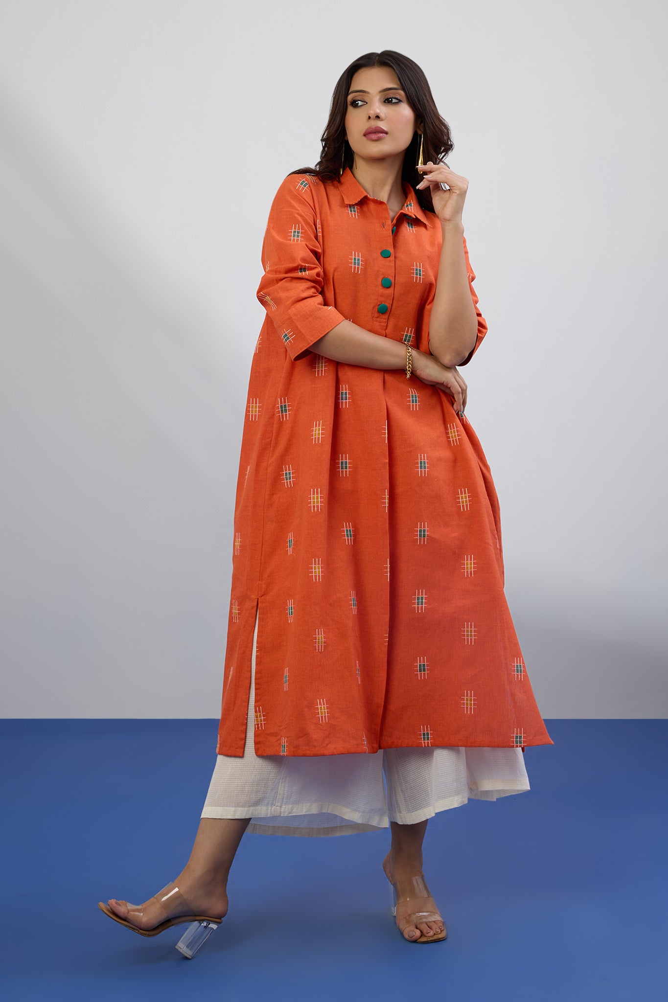Marigold Muse Long Shirt Dress With Slit