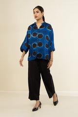Indigo Noir Circles Button Down Top