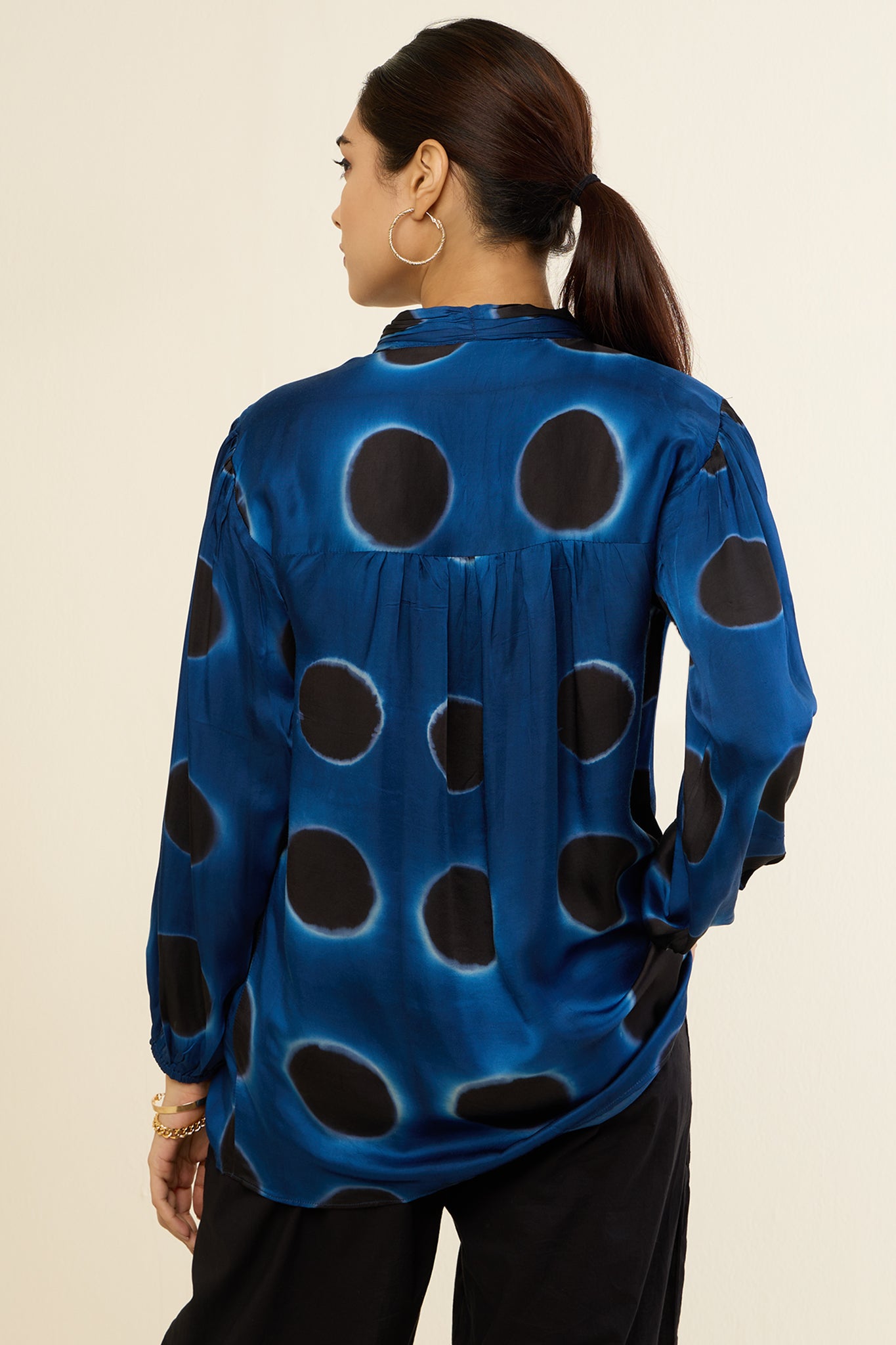Indigo Noir Circles Button Down Top