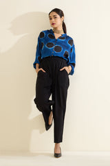 Indigo Noir Circles Button Down Top