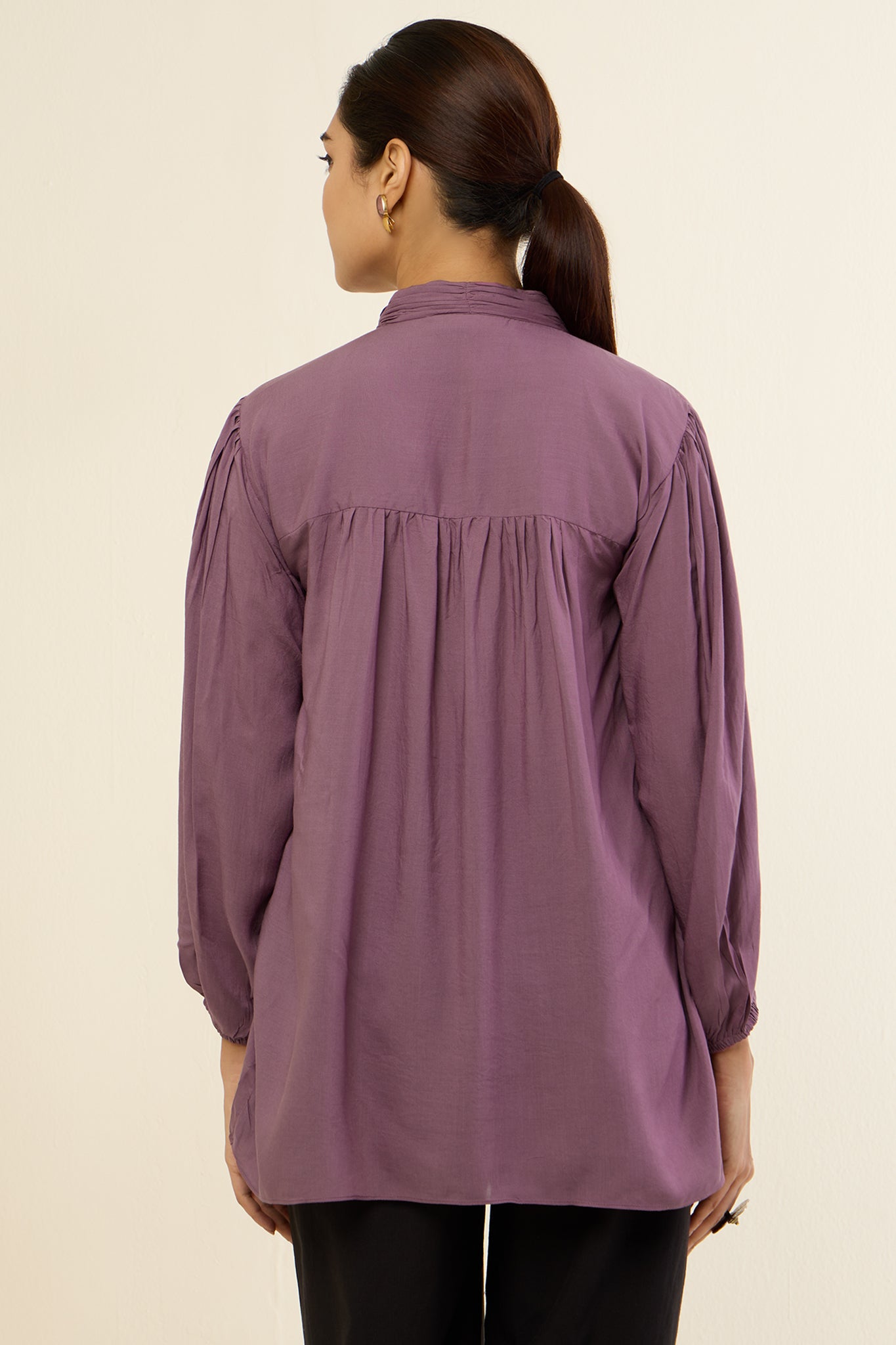 Mauve Mist Button Down Top