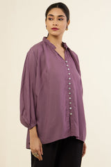 Mauve Mist Button Down Top