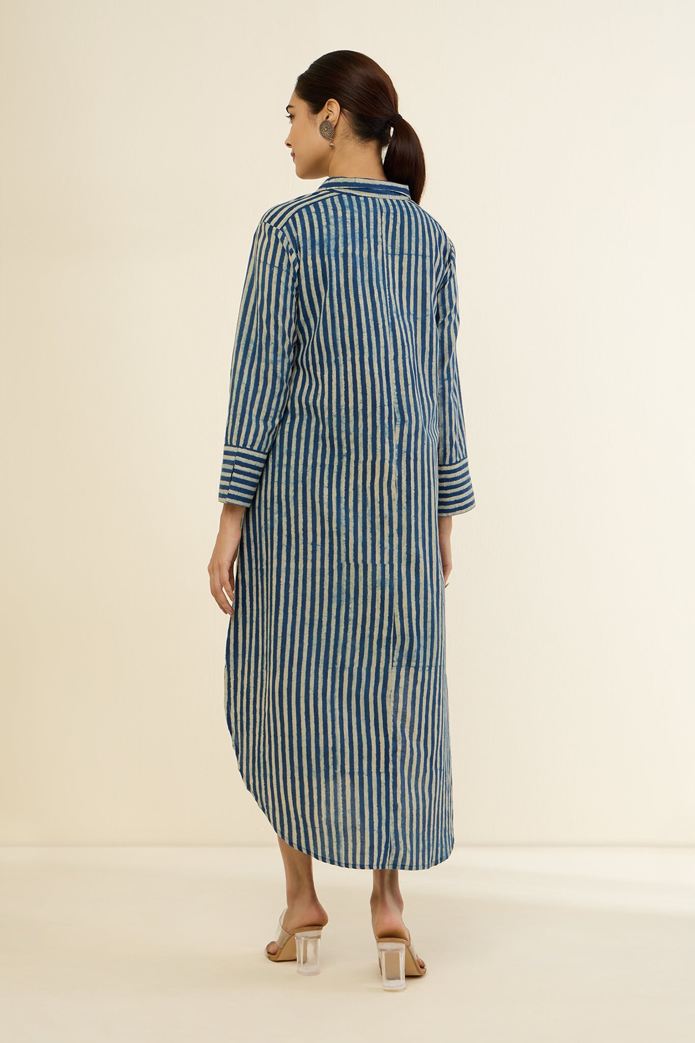 Azure Threads Long Shirt Dress