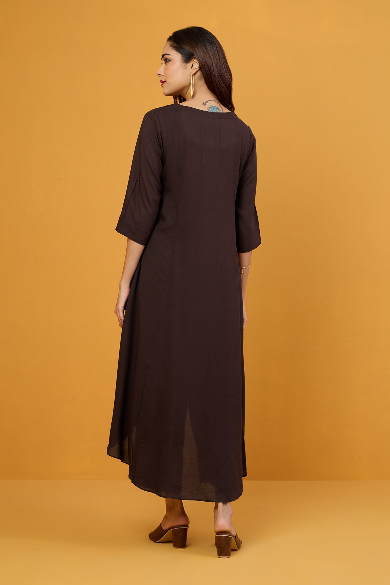 Deep Mocha Asymmetrical Kurta