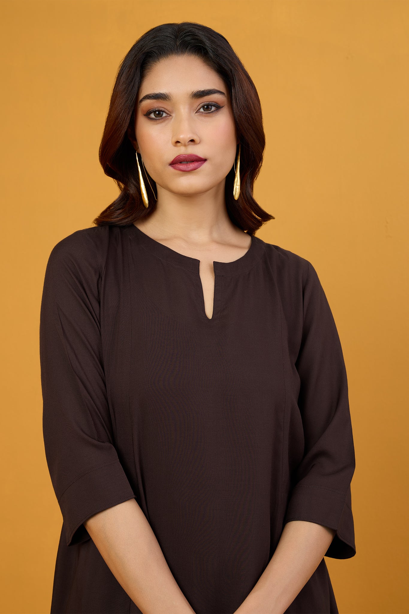 Deep Mocha Asymmetrical Kurta