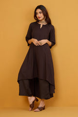 Deep Mocha Asymmetrical Kurta